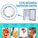 DEMULLER 3.2 Cu.Ft Upright Freezer with 7 Adjustable Thermostat Stand-up Single Door Compact Freezers with Rapid Cooling Technology for Home Kitchen Dorm Silver