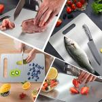 3Pcs Stainless Steel Cutting Board for Kitchen Cutting Boards Stainless Steel Chopping Board Double Sided Cutting Board Set Metal Cutting Boards for Meat Fruit Vegetable (13.4x9, 11.4x7.8, 9.8x6 in)