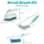 3 Pack Scrub Brush Set, Heavy-Duty Scrub Scrubbing Brushes for Cleaning, Grout Brush with Stiff Bristles Cleaning Brush for Bathroom, Bathtub, Kitchen, Floor, Tub, Tile, Sink