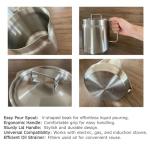 Saltlas Deep Fryer Pot with Basket and Oil Strainer, 304 Stainless Steel Deep Frying Pot for French Fries, Chicken, or Japanese Tempura, 2L (2Qt)