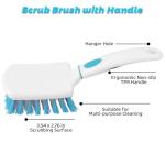 3 Pack Scrub Brush Set, Heavy-Duty Scrub Scrubbing Brushes for Cleaning, Grout Brush with Stiff Bristles Cleaning Brush for Bathroom, Bathtub, Kitchen, Floor, Tub, Tile, Sink