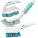 3 Pack Scrub Brush Set, Heavy-Duty Scrub Scrubbing Brushes for Cleaning, Grout Brush with Stiff Bristles Cleaning Brush for Bathroom, Bathtub, Kitchen, Floor, Tub, Tile, Sink