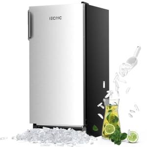 IECIVC Under Counter Crescent Ice Maker Machine, 15'' W Drainless Built-in Ice Maker, 25 LBS/Day with 22 LBS Storage Bin, Perfect for Commercial Home Bar, No Drain