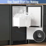 IECIVC Under Counter Crescent Ice Maker Machine, 15'' W Drainless Built-in Ice Maker, 25 LBS/Day with 22 LBS Storage Bin, Perfect for Commercial Home Bar, No Drain