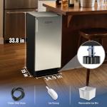 IECIVC Under Counter Crescent Ice Maker Machine, 15'' W Drainless Built-in Ice Maker, 25 LBS/Day with 22 LBS Storage Bin, Perfect for Commercial Home Bar, No Drain