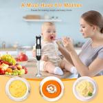 Keylitos 5 in 1 Immersion Hand Blender Mixer, [Upgraded] Handheld Stick Blender with 600ML Chopper, 800ML Beaker, Whisk and Milk Frother for Smoothie, Baby Food, Sauces Red,Puree, Soup (Black)