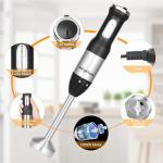 Keylitos 5 in 1 Immersion Hand Blender Mixer, [Upgraded] Handheld Stick Blender with 600ML Chopper, 800ML Beaker, Whisk and Milk Frother for Smoothie, Baby Food, Sauces Red,Puree, Soup (Black)