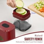 Vegetable Fruit Chopper French Fries Cutter Potato Onion Tomato 3 Sizes Dicer (RED)