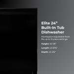 Kenmore 22-14689 Elite 24" Built-In Dishwasher - UltraWash Plus, TurboDry, QuietWash, SmartWash, TurboFlex Third Rack & Reach-Thru Handle - 15 Place Settings-42 DBA - ENERGY STAR Certified - 24"-Black