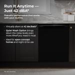 Kenmore 22-14689 Elite 24" Built-In Dishwasher - UltraWash Plus, TurboDry, QuietWash, SmartWash, TurboFlex Third Rack & Reach-Thru Handle - 15 Place Settings-42 DBA - ENERGY STAR Certified - 24"-Black