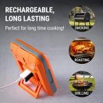 ThermoPro 650 ft Wireless Meat Thermometer Digital for Grilling and Smoking, 2 Probes Bluetooth Meat Thermometer for Cooking Turkey Fish Beef, Rechargeable Smoker Accessories for BBQ Oven