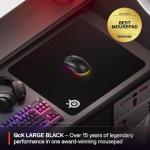 SteelSeries QcK Large Gaming Mousepad — Black — Non-Slip Silicone Rubber Base — Peak Tracking and Stability — Optimized for Gaming Sensors — 490 mm x 420 mm — FPS, MOBAs, RTS, MMO