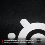 SteelSeries QcK Large Gaming Mousepad — Black — Non-Slip Silicone Rubber Base — Peak Tracking and Stability — Optimized for Gaming Sensors — 490 mm x 420 mm — FPS, MOBAs, RTS, MMO