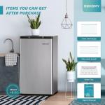 EUHOMY 3.2 Cu.Ft Mini Fridge with Freezer, Single Door Compact Refrigerator, Energy Saving, Mini Refrigerator Adjustable Thermostat, Mini fridge for Bedroom, Dorm, Office, Silver