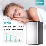 EUHOMY 3.2 Cu.Ft Mini Fridge with Freezer, Single Door Compact Refrigerator, Energy Saving, Mini Refrigerator Adjustable Thermostat, Mini fridge for Bedroom, Dorm, Office, Silver