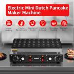 110V Mini Dutch Pancake Baker, 50PCS 1700W Commercial Electric Nonstick Waffle Maker Machine, 2 Timers Separate Control& 1.8 Inches Pancake Maker with 2 Thermostats, for Home and Restaurants