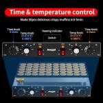 110V Mini Dutch Pancake Baker, 50PCS 1700W Commercial Electric Nonstick Waffle Maker Machine, 2 Timers Separate Control& 1.8 Inches Pancake Maker with 2 Thermostats, for Home and Restaurants