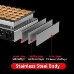 110V Mini Dutch Pancake Baker, 50PCS 1700W Commercial Electric Nonstick Waffle Maker Machine, 2 Timers Separate Control& 1.8 Inches Pancake Maker with 2 Thermostats, for Home and Restaurants