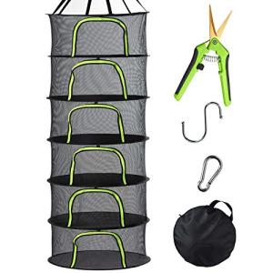 6 Tier Black Mesh Herb Drying Rack with Shears