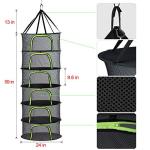 6 Tier Black Mesh Herb Drying Rack with Shears