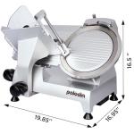 Paladin Equipment 8" Commercial Electric Meat Slicer,1/4 HP, Italian Carbon Steel Blade, Manual Lunch Food Slicer, ham cutter with Adjustable Slicing Thickness for Semi-frozen Meat, Cheese