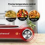 Hot Plate, Techwood Single Burner for Cooking, 1200W Portable Infrared Ceramic Electric Stove with Adjustable Temperature, 7.1” Cooktop for Home/RV/Camp, Compatible for All Cookwares, Red