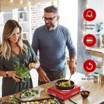 Hot Plate, Techwood Single Burner for Cooking, 1200W Portable Infrared Ceramic Electric Stove with Adjustable Temperature, 7.1” Cooktop for Home/RV/Camp, Compatible for All Cookwares, Red