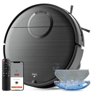UMMUND Robot Vacuum and Mop Combo, 2 in 1 Mopping Vacuum Robot with Schedule, Wi-Fi/App/Remote, Strong Suction, Self-Charging, Slim, Ideal for Hard Floor, Pet Hair, Low-Pile Carpet