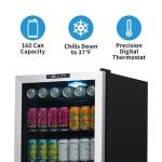 NewAir Beverage Refrigerator 160 Cans, Free Standing Cooler with Glass Door, Cools Down To 37 Degrees, Perfect Beverage Mini Fridge Organizer For Beer, Wine, & Drinks