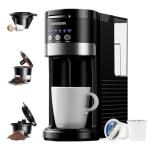 SHARDOR 3 in 1 Single Serve Coffee Maker, K Cup Pod Coffee Maker Compatible with Grounds & Teas, 6 to 14oz Brew Sizes, 40oz Removable Water Tank, Easy to Use, Black