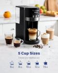 SHARDOR 3 in 1 Single Serve Coffee Maker, K Cup Pod Coffee Maker Compatible with Grounds & Teas, 6 to 14oz Brew Sizes, 40oz Removable Water Tank, Easy to Use, Black