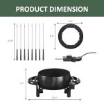 Electric Fondue Pot Set, 3 Quart Fondue Set for Melting Chocolate Cheese with 8 Color-Coded Forks, Adjustable Temp Control, 1000W Non-Stick Fondue Maker for Dessert, Broth and Oil