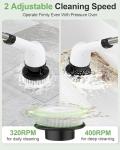 Electric Spin Scrubber, Cordless Cleaning Brush, Shower Scrubber IPX7 Waterproof Bathroom Scrubber, Adjustable Extension Handle, Floor Polishers 9 Heads 2H Power Dual Speed for Floor Car Cleaning