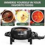 Electric Fondue Pot Set, 3 Quart Fondue Set for Melting Chocolate Cheese with 8 Color-Coded Forks, Adjustable Temp Control, 1000W Non-Stick Fondue Maker for Dessert, Broth and Oil