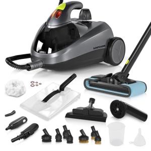 GOATCLEAN Heavy-Duty Steam Cleaner - 1500W Multipurpose Handheld Floor Steamer with 22 Accessories 16ft Cord for Home, Car Detailing, Tile, Grout, Carpet, Wallpaper, Upholstery, Window, Deep Cleaning