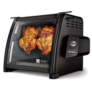 Ronco Showtime Large Capacity Rotisserie & BBQ Oven Modern Edition, Simple Switch Controls, Silicone Door Tie, Auto Shutoff, Includes Multipurpose Basket