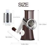 Ourokhome Rotary Cheese Grater Hand Crank, Kitchen Shredder Speed Mandolin Slicer Nut Grinder with Handle and Drum Blades for Cheese, Vegetable, Walnuts, Chocolate, Potato, Carrot,3 Blades, Coffee