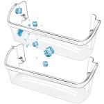 2 Pack UPGRADED 242126602 Refrigerator Door Bin Shelf Replacement for Frigidaire Electrolux Refrigerator Door Shelf Bin Bottom 2 Shelves - Side Shelf Rack Parts AP6278233 PS12364199 4547407