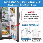 2 Pack UPGRADED 242126602 Refrigerator Door Bin Shelf Replacement for Frigidaire Electrolux Refrigerator Door Shelf Bin Bottom 2 Shelves - Side Shelf Rack Parts AP6278233 PS12364199 4547407