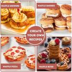 16 PCS Mini Waffle Maker Machine, Nonstick Waffles Iron Quick Heat-Up Surface, Simple & Easy Tiny Chaffle Baker for Home & Restaurants, Small Bites for Kids, Perfect for Breakfast, Desserts & Snacks