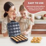 16 PCS Mini Waffle Maker Machine, Nonstick Waffles Iron Quick Heat-Up Surface, Simple & Easy Tiny Chaffle Baker for Home & Restaurants, Small Bites for Kids, Perfect for Breakfast, Desserts & Snacks