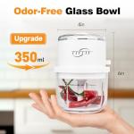 TTFTTF Electric Garlic Chopper, 350ML Glass Bowl Mini Food Processor, Portable Veggie Chopper Onion Garlic Grinder, Wireless Blender for Ginger, Chili, Fruit, Meat, etc