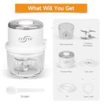 TTFTTF Electric Garlic Chopper, 350ML Glass Bowl Mini Food Processor, Portable Veggie Chopper Onion Garlic Grinder, Wireless Blender for Ginger, Chili, Fruit, Meat, etc