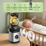 Juicer Machines, 100 Watts Cold Press Juicer with Wide Chute, Slow Masticating Juicers, High Juice Yield for Leafy Greens, Fruits & Vegetables, Easy to Clean