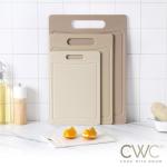 COOK WITH COLOR Non-Slip Cutting Board Set – Kitchen Essentials with Easy Grip Handle for Meat, Veggies, and Fruits, 4 Cutting Boards, Brown