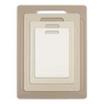 COOK WITH COLOR Non-Slip Cutting Board Set – Kitchen Essentials with Easy Grip Handle for Meat, Veggies, and Fruits, 4 Cutting Boards, Brown