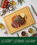 ROYAL CRAFT WOOD Wooden Cutting Boards for Kitchen Meal Prep & Serving - Bamboo Wood Serving Board with Deep Juice Groove Side Handles - Charcuterie & Chopping Butcher Block for Meat