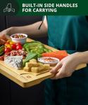 ROYAL CRAFT WOOD Wooden Cutting Boards for Kitchen Meal Prep & Serving - Bamboo Wood Serving Board with Deep Juice Groove Side Handles - Charcuterie & Chopping Butcher Block for Meat