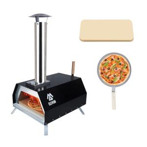 Elevon QD740-ELPO-WSP2 Maker Portable Grill Stainless Steel, 16''x20'' Pizza Oven Set, Black