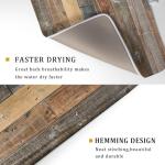 Giwawa Wood Grain Dish Drying Mat for Kitchen Countertop, Rustic Wooden Board Dish Drainer Mats, Vintage Country Style Barnwood Absorbent Reversible Microfiber Dish Drying Pad, 18x24 inch Large